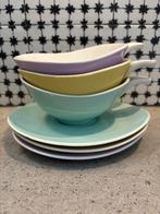 Vintage soepkommen pastel fifties sixties, Huis en Inrichting, Keuken | Servies, Ophalen, Gebruikt, Overige stijlen, Kom(men)