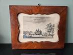 Oude prent Amsterdam Nieuwmarkt in houten antieke lijst, Antiek en Kunst, Kunst | Etsen en Gravures, Ophalen of Verzenden