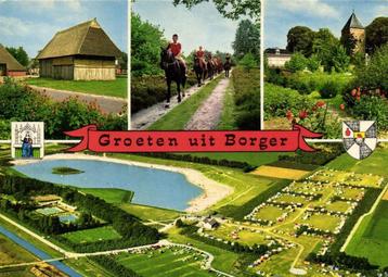 Groeten uit Borger - 4 afb + wapens - 1984 gelopen beschikbaar voor biedingen