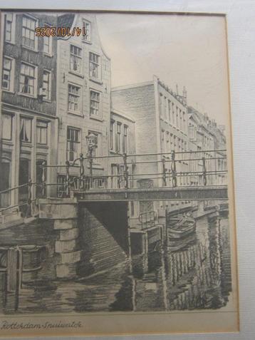 SPUIWATER Rotterdam, Oude Prent Oud Rotterdam beschikbaar voor biedingen