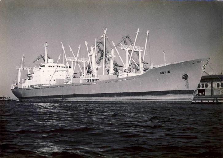 Vrachtschip Konin - Polish Ocean Lines - foto 18 x 12 cm, Verzamelen, Scheepvaart, Zo goed als nieuw, Kaart, Foto of Prent, Ophalen of Verzenden