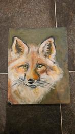 Olieverfschilderij Vos - 24x30 cm, Antiek en Kunst, Kunst | Schilderijen | Klassiek, Ophalen of Verzenden