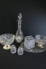 Decoratief glaswerk met verzilverde details, Antiek en Kunst, Antiek | Glas en Kristal, Ophalen of Verzenden