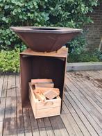 Cortenstalen BBQ / vuurschaal / plancha, Tuin en Terras, Ophalen, Gebruikt
