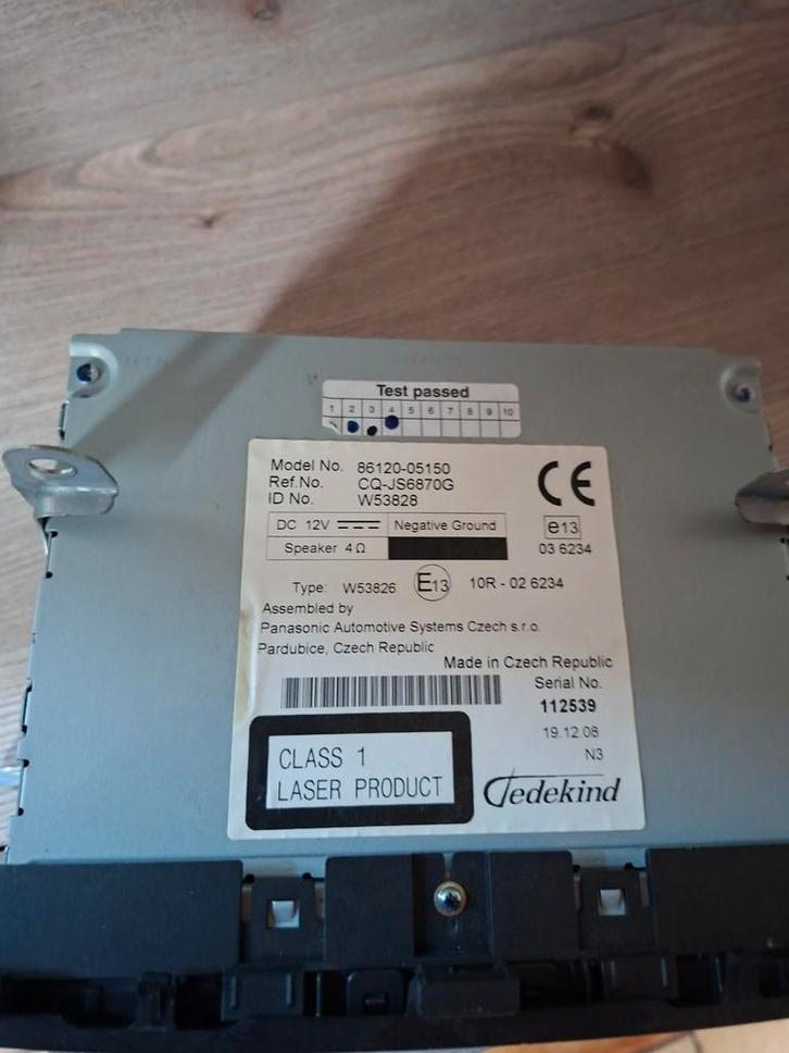 Toyota Avensis 2009 Autoradio CD Speler, Auto diversen, Autoradio's, Gebruikt, Ophalen of Verzenden