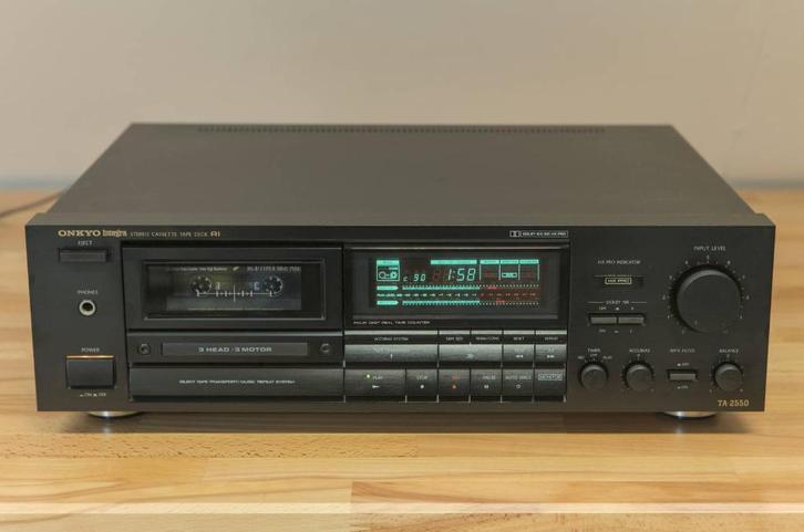 Onkyo Integra R1 TA-2550 cassettedeck, Audio, Tv en Foto, Cassettedecks, Enkel, Overige merken, Tiptoetsen, Tape counter, Ophalen of Verzenden