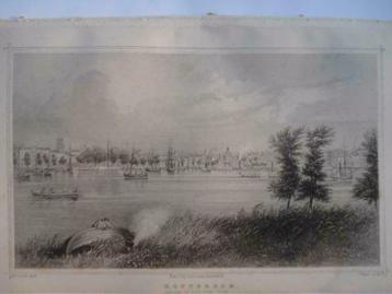 064 / Rotterdam gezicht op het Oude Hoofd Staalgravure 1860 beschikbaar voor biedingen