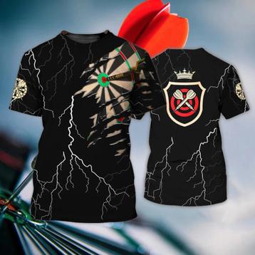 Dart shirt 1 (heren mannen zomer sport zwart t-shirt darts) beschikbaar voor biedingen