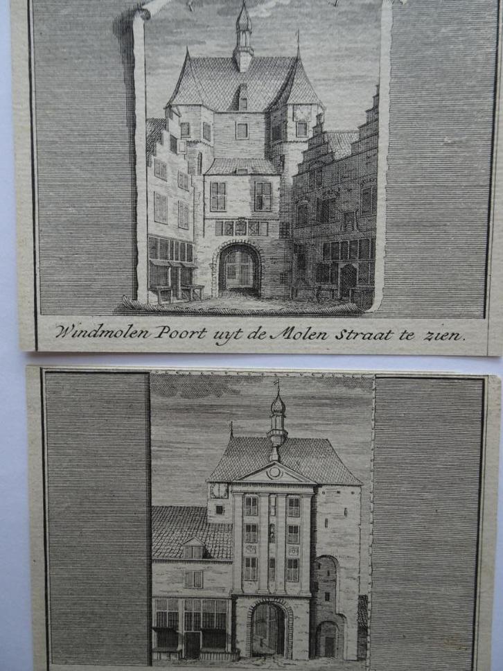 gravure Windmolenpoort Broerstraat Nijmegen, 18e eeuw, Antiek en Kunst, Kunst | Etsen en Gravures, Verzenden