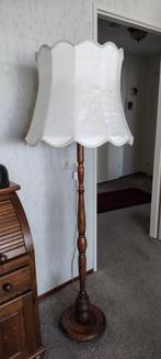 Eikenhouten vloerlamp schemerlamp met zijden kap, Ophalen, Gebruikt, Klassiek, 150 tot 200 cm