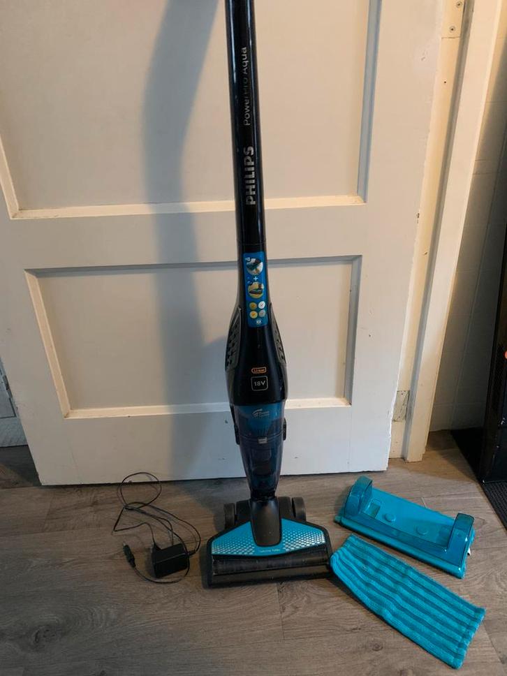 Philips PowerPro Aqua 18 V 2 in 1 steelstofzuiger en dweil, Witgoed en Apparatuur, Stofzuigers, Zo goed als nieuw, Overige typen