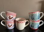 5 Albert Heijn mokken met kippen en molens, Ophalen of Verzenden, Zo goed als nieuw, Overige stijlen, Kop(pen) en/of Schotel(s)