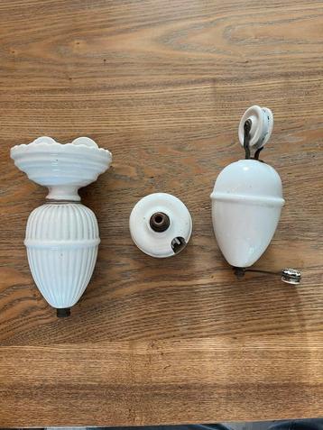 Vintage Porseleinen Lamp Katrol & Contragewicht beschikbaar voor biedingen