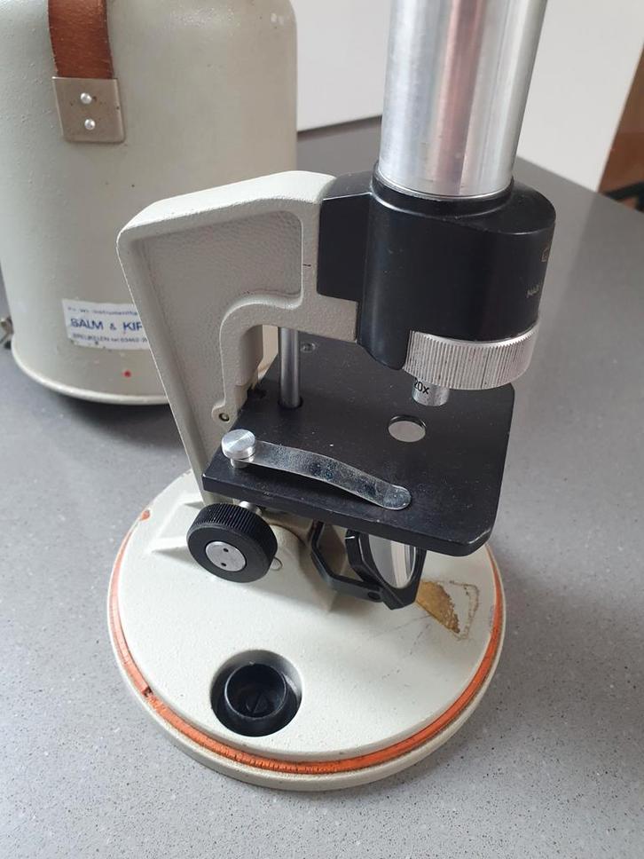 Salm&Kipp Veldmicroscoop - Breukelen, Audio, Tv en Foto, Optische apparatuur | Microscopen, Gebruikt, Biologische microscoop, Minder dan 400x