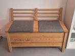 Opbergbankje, houten klepbank. Leuk voor kinderkamer, Ophalen, Gebruikt, Twee, Bruin