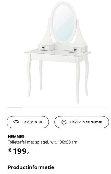 Hemnes Kaptafel met Spiegel - Zeer netjes beschikbaar voor biedingen