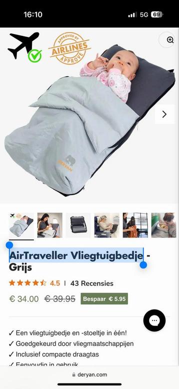 Deryan AirTraveller Vliegtuigbedje beschikbaar voor biedingen