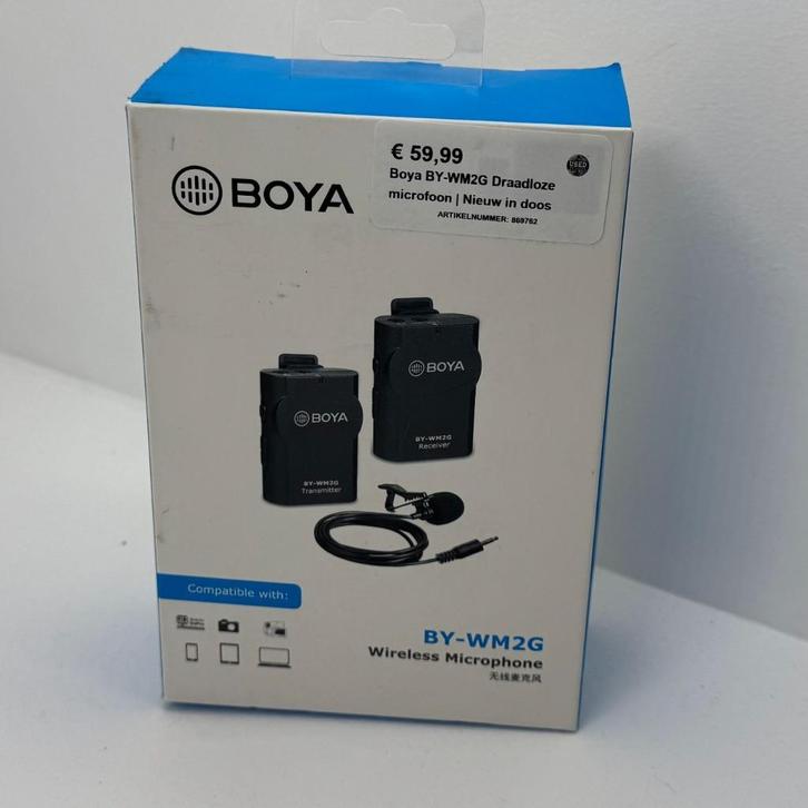 Boya BY-WM2G Draadloze microfoon | Nieuw in doos, Audio, Tv en Foto, Professionele Audio-, Tv- en Video-apparatuur, Nieuw, Audio