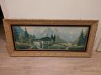 Klassiek schilderij berglandschap 117x52cm, Ophalen of Verzenden