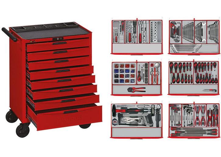 Gereedschapswagen rood Midi Master 491 delig Teng Tools, Auto diversen, Autogereedschap, Zo goed als nieuw, Ophalen