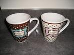2 chocolademelk mokken, Ophalen, Zo goed als nieuw, Overige stijlen, Kop(pen) en/of Schotel(s)
