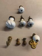 8 Antieke koperen porseleinen deurknoppen en hangertjes., Ophalen of Verzenden, Zo goed als nieuw, Koper of Messing