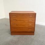 Deens jaren 60 ladekast vintage design, Huis en Inrichting, Kasten | Ladekasten, Ophalen, Gebruikt, Teakhout, 3 of 4 laden