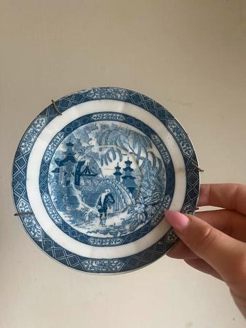 Wit-blauw decoratief bord – sierbord / wandbord beschikbaar voor biedingen