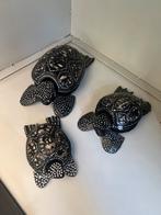 Houten schildpadden set, Ophalen, Gebruikt, Hout, Dierenbeeld