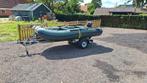 Rubberboot 3,3 meter incl trailer ook als vissersboot, Watersport en Boten, Rubberboten, Aluminium, Gebruikt, Benzine, Minder dan 70 pk