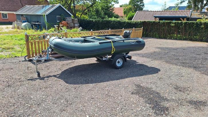 Rubberboot 3,3 meter incl trailer ook als vissersboot, Watersport en Boten, Rubberboten, Gebruikt, Overige merken, Aluminium, Minder dan 70 pk