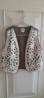 Zara nieuw Bohemian/ Ibiza gilet armygreen met ecru M, Maat 38/40 (M), Verzenden, Zara, Nieuw
