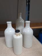 Set brocante kruiken flessen vazen sober landelijk, Overige kleuren, Ophalen of Verzenden, Minder dan 50 cm, Glas