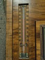 Antiek Houten Art Deco Weerstation Barometer met Thermomete, Audio, Tv en Foto, Weerstations en Barometers, Gebruikt, Ophalen of Verzenden