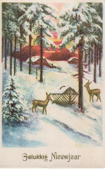 KERST HERT HERTEN UIT 1950 ZEER MOOIE OUDE KAART KH731 beschikbaar voor biedingen