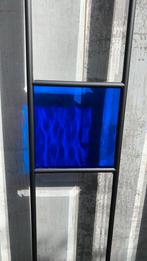 Inkijkwerend glas in lood/zink. 5 azuurblauwe vlakken., Verzenden, Nieuw