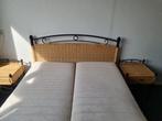 Metalen bed 140x200, Pullman matrassen, nachtkastjes. Levere, Gebruikt, Metalen bed, Zwart, Pullman