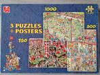 Jan van Haasteren puzzel. 1000 + 750 + 500 stukjes, Ophalen, 500 t/m 1500 stukjes, Gebruikt, Legpuzzel
