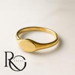 "Elegante dames zegelring – 925 zilver met 18K verguld –, Sieraden, Tassen en Uiterlijk, Ringen, Nieuw, Ophalen of Verzenden, 17 tot 18
