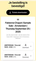 Fabienne Chapot Sample Sale 25-09 19.00-21.00 uur, Tickets en Kaartjes, Evenementen en Festivals, Twee personen