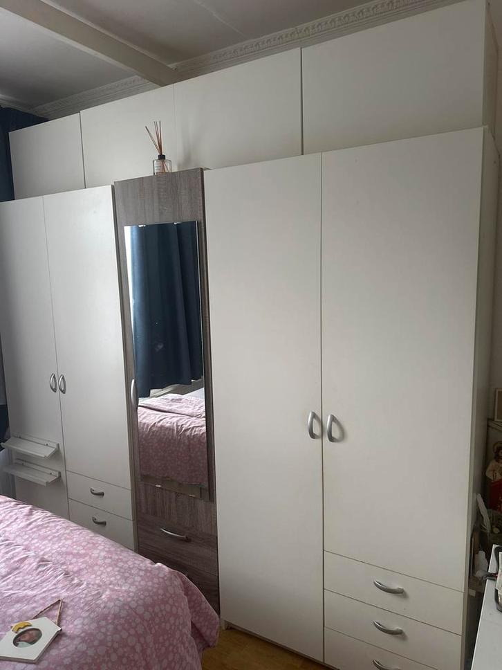 Grote Linnenkast - 5 Deuren, 8 Laden, 4 Bovenkasten, Huis en Inrichting, Kasten | Kledingkasten, Gebruikt, 200 cm of meer, 50 tot 75 cm