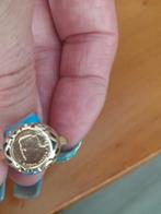 Goud ring met munt, Ophalen of Verzenden