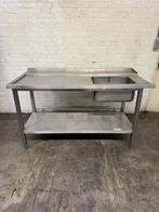 Rvs spoeltafel 160x80x95, Huis en Inrichting, Keuken | Keukenelementen, Ophalen, Gebruikt, 75 cm of meer, 150 tot 200 cm