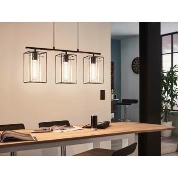 Nieuw. Eglo hanglamp Loncino zwart 74,5x15 cm (lxb), Huis en Inrichting, Lampen | Hanglampen, Nieuw, 75 cm of meer, Glas, Ophalen of Verzenden