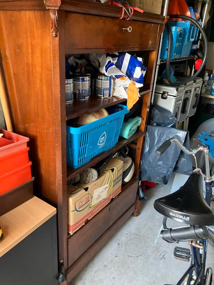 Antieke Houten Open Kast - 94x185x40, Huis en Inrichting, Kasten | Kledingkasten, Gebruikt, 150 tot 200 cm, 50 tot 100 cm, 25 tot 50 cm