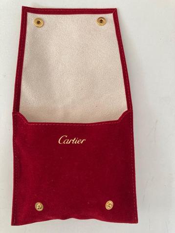WD-023 vintage CARTIER rode sieradenpouch, sieradenzakje beschikbaar voor biedingen