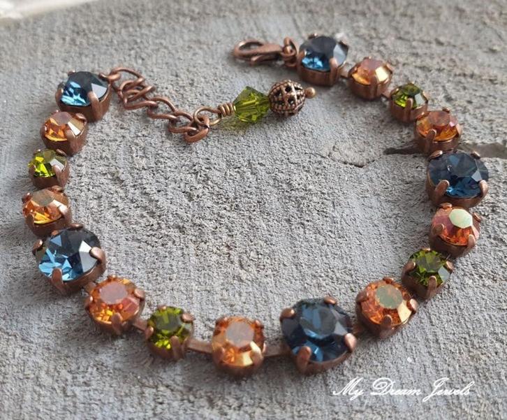 Armband Copper Autumn met Swarovski Crystal, Sieraden, Tassen en Uiterlijk, Armbanden, Nieuw, Overige materialen, Overige kleuren