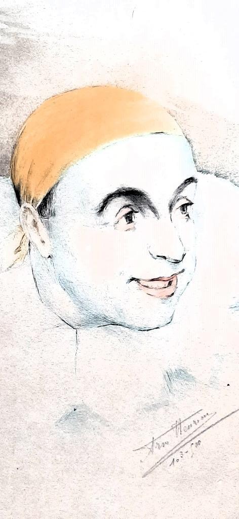 Armand Henrion – Zelfportret – Clown met gele kap, Antiek en Kunst, Kunst | Litho's en Zeefdrukken, Ophalen of Verzenden