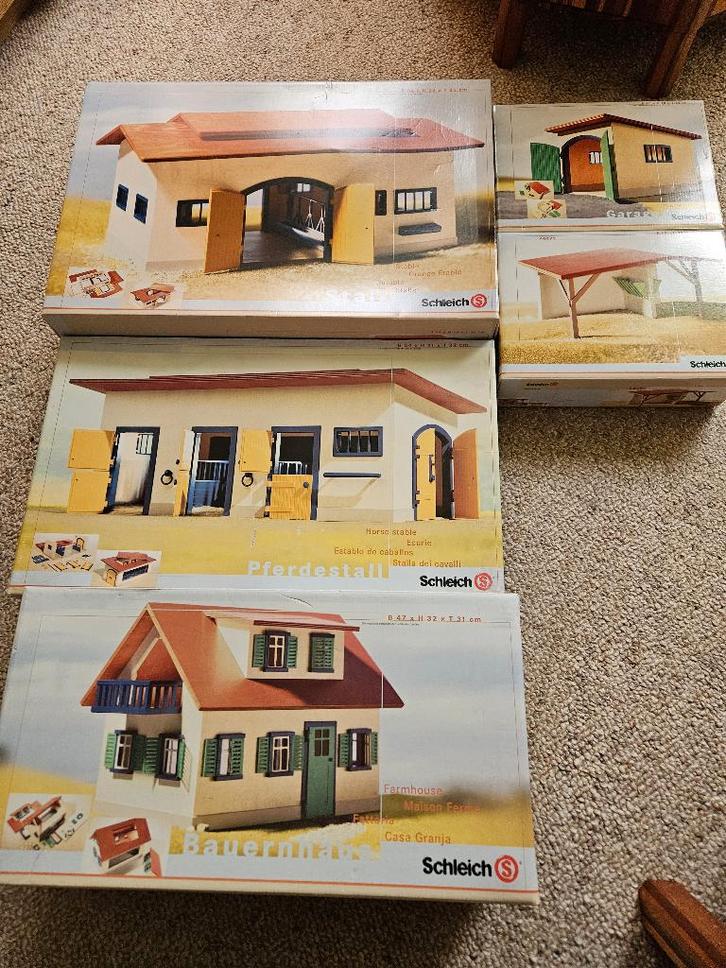 Schleich compl. boerderij 6! dozen,nieuw, incl. paarden stal, Verzamelen, Speelgoed, Nieuw, Ophalen of Verzenden