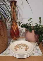 5x vintage aardewerk Biltons bordjes met bloemmotief, Huis en Inrichting, Ophalen of Verzenden, Zo goed als nieuw, Bord(en), Overige stijlen